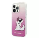Karl Lagerfeld Choupette Fun Apple iPhone 14 Pro Max hátlap tok, rózsaszín