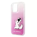 Karl Lagerfeld Choupette Fun Apple iPhone 14 Pro Max hátlap tok, rózsaszín