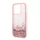 Karl Lagerfeld Liquid Glitter Big KL Apple iPhone 14 Pro Max hátlap tok, rózsaszín