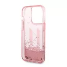 Karl Lagerfeld Liquid Glitter Big KL Apple iPhone 14 Pro Max hátlap tok, rózsaszín