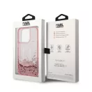 Karl Lagerfeld Liquid Glitter Big KL Apple iPhone 14 Pro Max hátlap tok, rózsaszín