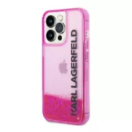   Karl Lagerfeld Liquid Glitter Elong Apple iPhone 14 Pro Max hátlap tok, rózsaszín