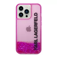   Karl Lagerfeld Liquid Glitter Elong Apple iPhone 14 Pro Max hátlap tok, rózsaszín
