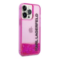   Karl Lagerfeld Liquid Glitter Elong Apple iPhone 14 Pro Max hátlap tok, rózsaszín