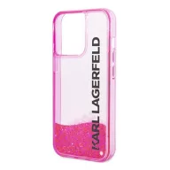   Karl Lagerfeld Liquid Glitter Elong Apple iPhone 14 Pro Max hátlap tok, rózsaszín