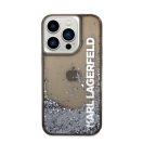 Karl Lagerfeld Liquid Glitter Elong Apple iPhone 14 Pro Max hátlap tok, fekete