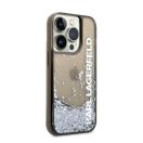 Karl Lagerfeld Liquid Glitter Elong Apple iPhone 14 Pro Max hátlap tok, fekete