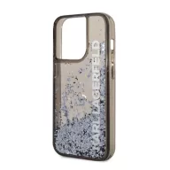   Karl Lagerfeld Liquid Glitter Elong Apple iPhone 14 Pro Max hátlap tok, fekete