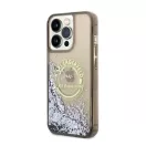 Karl Lagerfeld Liquid Glitter RSG Apple iPhone 14 Pro Max hátlap tok, fekete