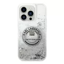 Karl Lagerfeld Liquid Glitter RSG Apple iPhone 14 Pro Max hátlap tok, ezüst