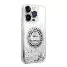 Karl Lagerfeld Liquid Glitter RSG Apple iPhone 14 Pro Max hátlap tok, ezüst