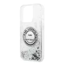 Karl Lagerfeld Liquid Glitter RSG Apple iPhone 14 Pro Max hátlap tok, ezüst