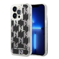   Karl Lagerfeld Liquid Glitter Monogram Apple iPhone 14 Pro Max hátlap tok, fekete
