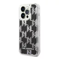   Karl Lagerfeld Liquid Glitter Monogram Apple iPhone 14 Pro Max hátlap tok, fekete