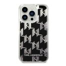 Karl Lagerfeld Liquid Glitter Monogram Apple iPhone 14 Pro Max hátlap tok, fekete