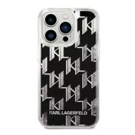   Karl Lagerfeld Liquid Glitter Monogram Apple iPhone 14 Pro Max hátlap tok, fekete