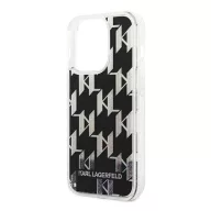   Karl Lagerfeld Liquid Glitter Monogram Apple iPhone 14 Pro Max hátlap tok, fekete