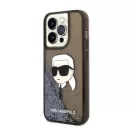 Karl Lagerfeld Glitter Karl Head Apple iPhone 14 Pro Max hátlap tok, fekete