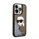Karl Lagerfeld Glitter Karl Head Apple iPhone 14 Pro Max hátlap tok, fekete