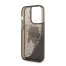 Karl Lagerfeld Glitter Karl Head Apple iPhone 14 Pro Max hátlap tok, fekete