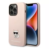   Karl Lagerfeld Silicone Choupette Body Apple iPhone 14 Pro Max hátlap tok, halvány rózsaszín