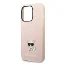 Karl Lagerfeld Silicone Choupette Body Apple iPhone 14 Pro Max hátlap tok, halvány rózsaszín