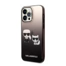 Karl Lagerfeld Gradient Ikonik Karl & Choupette Apple iPhone 14 Pro Max hátlap tok, fekete