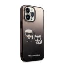 Karl Lagerfeld Gradient Ikonik Karl & Choupette Apple iPhone 14 Pro Max hátlap tok, fekete