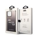 Karl Lagerfeld Gradient Ikonik Karl & Choupette Apple iPhone 14 Pro Max hátlap tok, fekete
