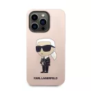 Karl Lagerfeld Silicone Ikonik Apple iPhone 14 Pro Magsafe hátlap tok, rózsaszín
