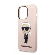   Karl Lagerfeld Silicone Ikonik Apple iPhone 14 Pro Magsafe hátlap tok, rózsaszín