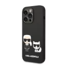 Karl Lagerfeld Liquid Silicone Karl & Choupette Apple iPhone 14 Pro Magsafe hátlap tok, fekete