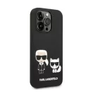 Karl Lagerfeld Liquid Silicone Karl & Choupette Apple iPhone 14 Pro Magsafe hátlap tok, fekete
