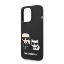 Karl Lagerfeld Liquid Silicone Karl & Choupette Apple iPhone 14 Pro Magsafe hátlap tok, fekete