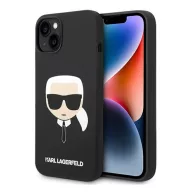   Karl Lagerfeld Silicone Karl's Head Apple iPhone 14 Plus Magsafe hátlap tok, fekete