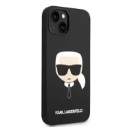   Karl Lagerfeld Silicone Karl's Head Apple iPhone 14 Plus Magsafe hátlap tok, fekete