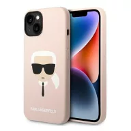   Karl Lagerfeld Silicone Karl's Head Apple iPhone 14 Plus Magsafe hátlap tok, halvány rózsaszín