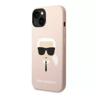   Karl Lagerfeld Silicone Karl's Head Apple iPhone 14 Plus Magsafe hátlap tok, halvány rózsaszín