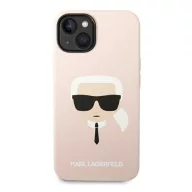   Karl Lagerfeld Silicone Karl's Head Apple iPhone 14 Plus Magsafe hátlap tok, halvány rózsaszín