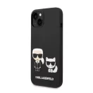 Karl Lagerfeld Liquid Silicone Karl & Choupette Apple iPhone 14 Plus Magsafe hátlap tok, fekete
