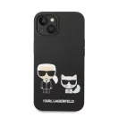 Karl Lagerfeld Liquid Silicone Karl & Choupette Apple iPhone 14 Plus Magsafe hátlap tok, fekete