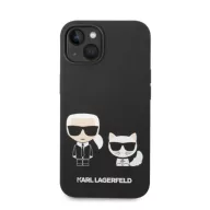   Karl Lagerfeld Liquid Silicone Karl & Choupette Apple iPhone 14 Plus Magsafe hátlap tok, fekete