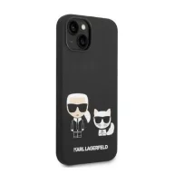   Karl Lagerfeld Liquid Silicone Karl & Choupette Apple iPhone 14 Plus Magsafe hátlap tok, fekete