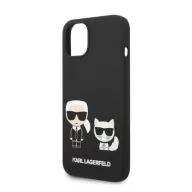   Karl Lagerfeld Liquid Silicone Karl & Choupette Apple iPhone 14 Plus Magsafe hátlap tok, fekete
