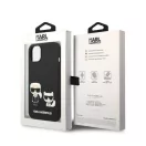 Karl Lagerfeld Liquid Silicone Karl & Choupette Apple iPhone 14 Plus Magsafe hátlap tok, fekete