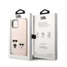 Karl Lagerfeld Silicone Karl & Choupette Apple iPhone 14 Magsafe hátlap tok, halvány rózsaszín