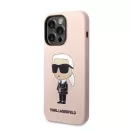 Karl Lagerfeld Silicone Ikonik Apple iPhone 14 Pro Max Magsafe hátlap tok, rózsaszín