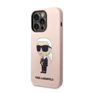   Karl Lagerfeld Silicone Ikonik Apple iPhone 14 Pro Max Magsafe hátlap tok, rózsaszín