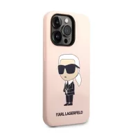  Karl Lagerfeld Silicone Ikonik Apple iPhone 14 Pro Max Magsafe hátlap tok, rózsaszín