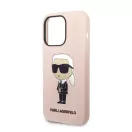 Karl Lagerfeld Silicone Ikonik Apple iPhone 14 Pro Max Magsafe hátlap tok, rózsaszín